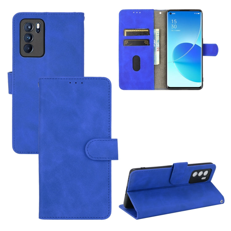 Tinta unita Skin Feel Fibbia magnetica Flip orizzontale Custodia in pelle PU con struttura in vitello con supporto e slot per schede e portafoglio, For OPPO Reno5 A(Japan), For OPPO Reno6 Pro+, For OPPO Reno6 Pro, For OPPO Reno6