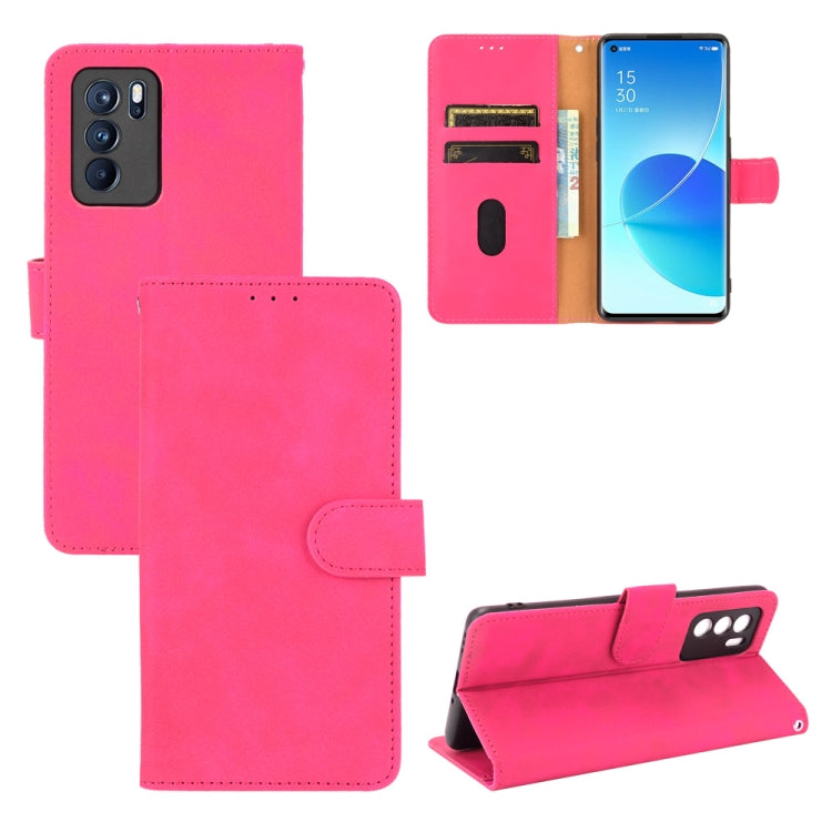 Tinta unita Skin Feel Fibbia magnetica Flip orizzontale Custodia in pelle PU con struttura in vitello con supporto e slot per schede e portafoglio, For OPPO Reno5 A(Japan), For OPPO Reno6 Pro+, For OPPO Reno6 Pro, For OPPO Reno6