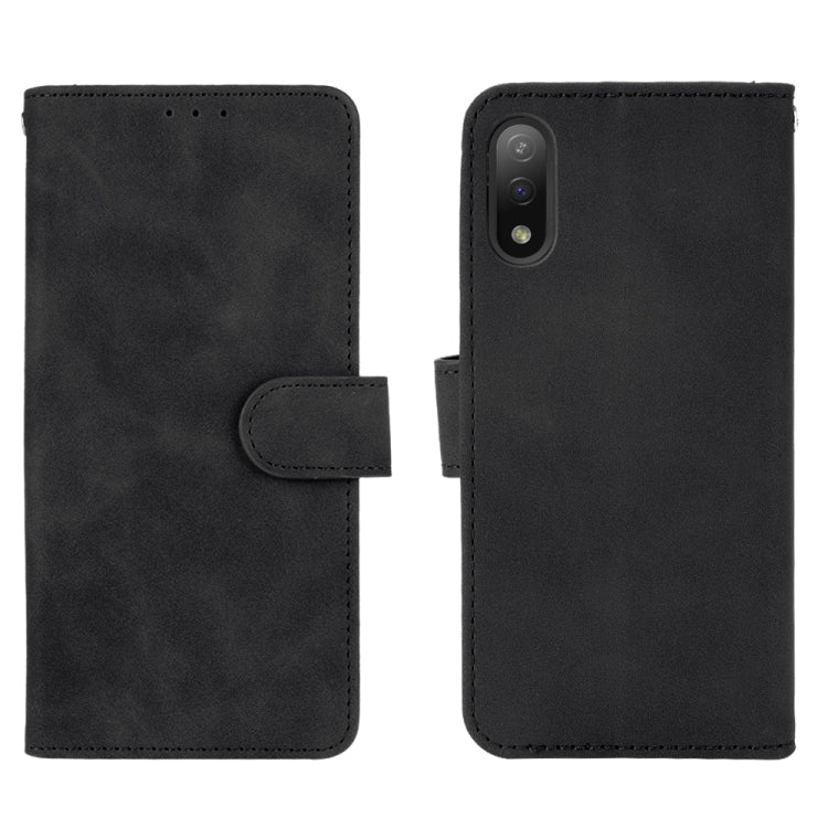 Tinta unita Skin Feel Fibbia magnetica Flip orizzontale Custodia in pelle PU con struttura in vitello con supporto e slot per schede e portafoglio, For Sony Xperia Ace II