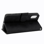 Tinta unita Skin Feel Fibbia magnetica Flip orizzontale Custodia in pelle PU con struttura in vitello con supporto e slot per schede e portafoglio, For Sony Xperia Ace II