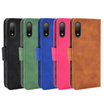Tinta unita Skin Feel Fibbia magnetica Flip orizzontale Custodia in pelle PU con struttura in vitello con supporto e slot per schede e portafoglio, For Sony Xperia Ace II