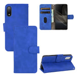 Tinta unita Skin Feel Fibbia magnetica Flip orizzontale Custodia in pelle PU con struttura in vitello con supporto e slot per schede e portafoglio, For Sony Xperia Ace II