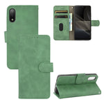 Tinta unita Skin Feel Fibbia magnetica Flip orizzontale Custodia in pelle PU con struttura in vitello con supporto e slot per schede e portafoglio, For Sony Xperia Ace II