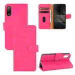Tinta unita Skin Feel Fibbia magnetica Flip orizzontale Custodia in pelle PU con struttura in vitello con supporto e slot per schede e portafoglio, For Sony Xperia Ace II