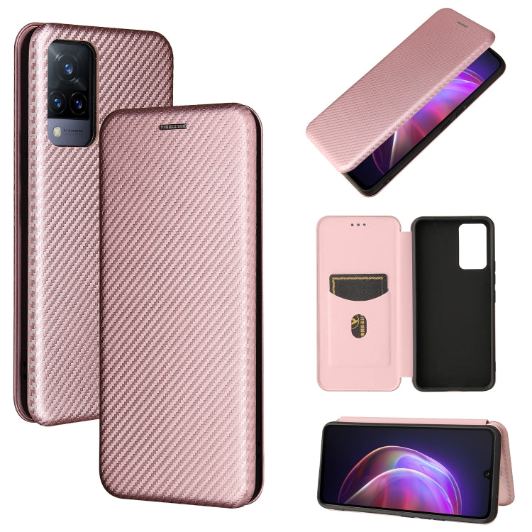 Struttura in fibra di carbonio Flip orizzontale magnetico Custodia in pelle TPU + PC + PU con slot per schede, For vivo V21, For Cubot Note 20, For Motorola Moto G60 / G40 Fusion, For Nokia 1.4
