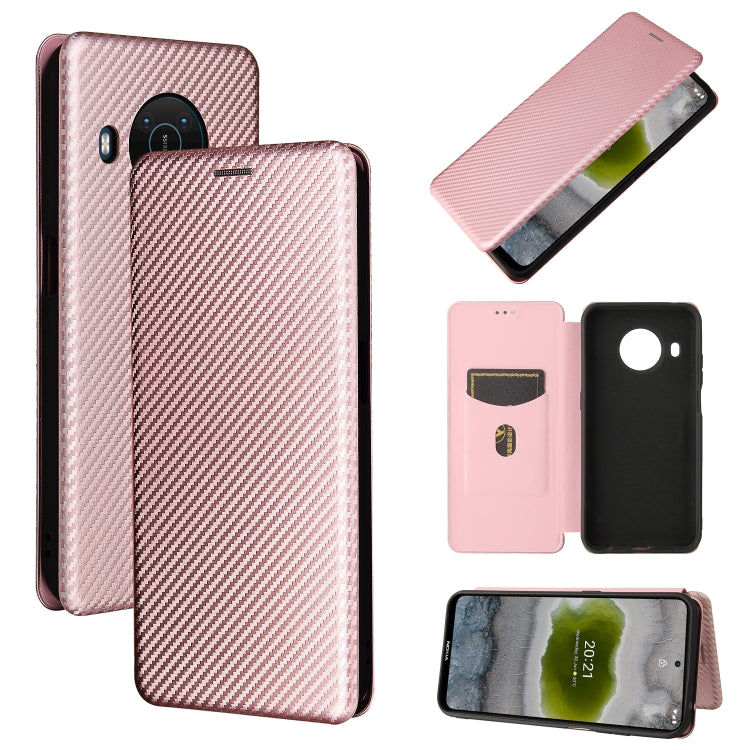 Struttura in fibra di carbonio Flip orizzontale magnetico Custodia in pelle TPU + PC + PU con slot per schede, For Nokia X10, For Nokia X20, For Sony Xperia Ace II, For Xiaomi Redmi Note 10 5G