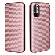 Struttura in fibra di carbonio Flip orizzontale magnetico Custodia in pelle TPU + PC + PU con slot per schede, For Xiaomi Poco M3 Pro 5G/4G