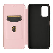 Struttura in fibra di carbonio Flip orizzontale magnetico Custodia in pelle TPU + PC + PU con slot per schede, For Xiaomi Poco M3 Pro 5G/4G