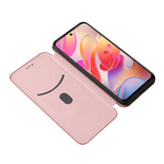 Struttura in fibra di carbonio Flip orizzontale magnetico Custodia in pelle TPU + PC + PU con slot per schede, For Xiaomi Poco M3 Pro 5G/4G