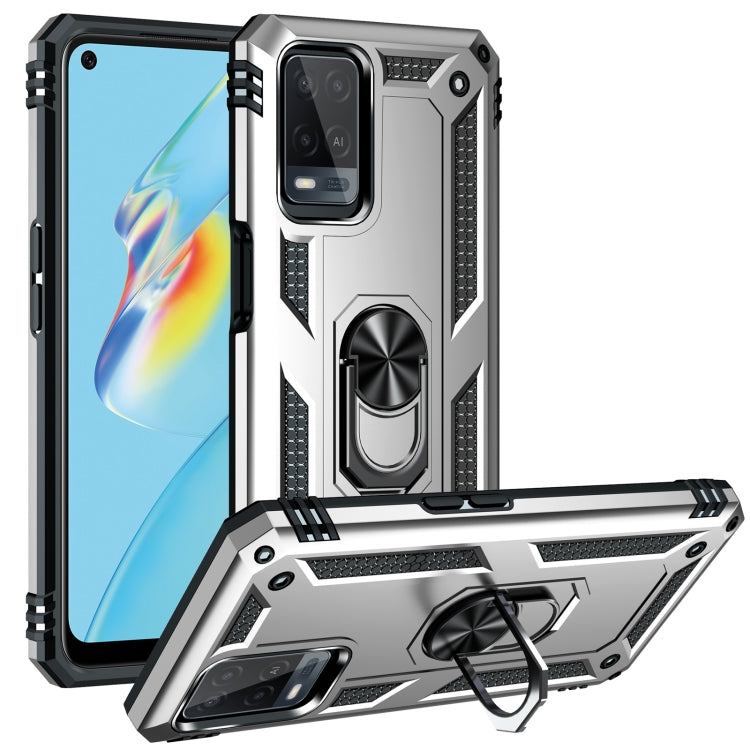 Custodia protettiva antiurto in TPU + PC con supporto girevole a 360 gradi, For OPPO A55 5G, For OPPO A54 4G, For OPPO A74 4G / F19