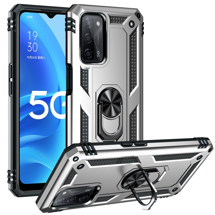 Custodia protettiva antiurto in TPU + PC con supporto girevole a 360 gradi, For OPPO A55 5G, For OPPO A54 4G, For OPPO A74 4G / F19