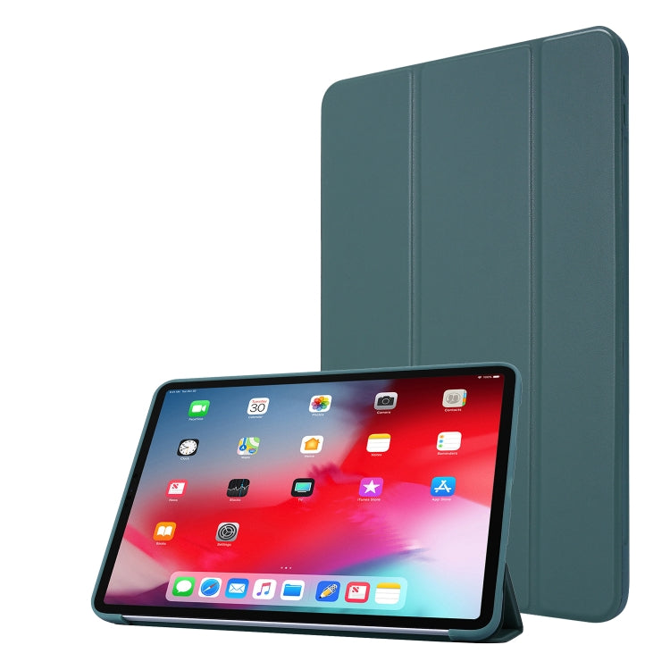 Custodia antiurto in pelle PU con vibrazione orizzontale a 3 pieghe + custodia antiurto in TPU a nido d'ape con supporto, For iPad Pro 11 2022 / 2021