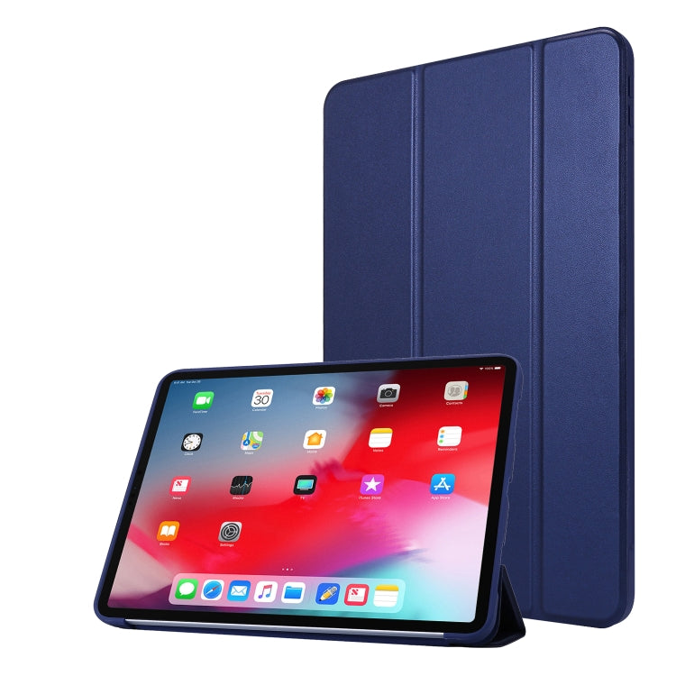 Custodia antiurto in pelle PU con vibrazione orizzontale a 3 pieghe + custodia antiurto in TPU a nido d'ape con supporto, For iPad Pro 11 2022 / 2021