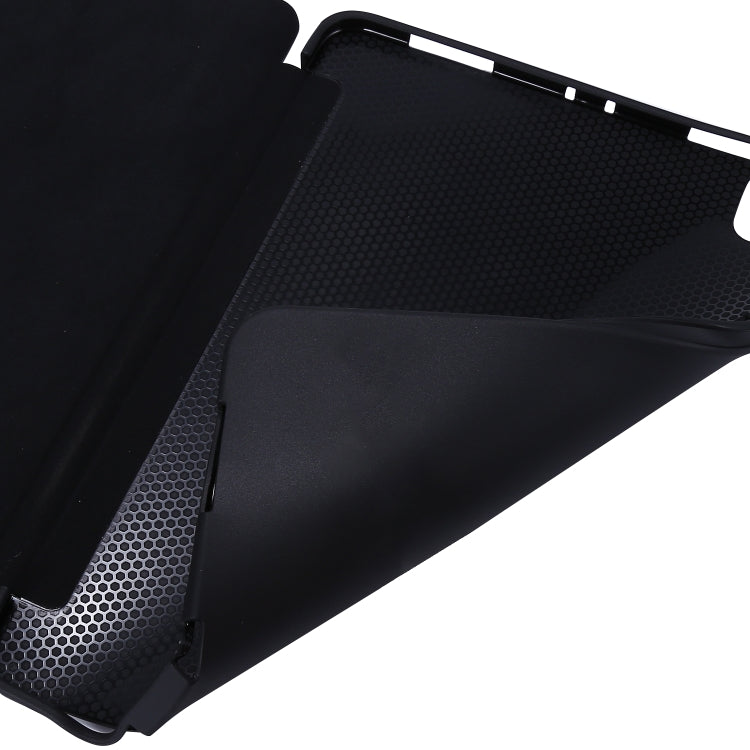 Custodia antiurto in pelle PU con vibrazione orizzontale a 3 pieghe + custodia antiurto in TPU a nido d'ape con supporto, For iPad Pro 11 2022 / 2021
