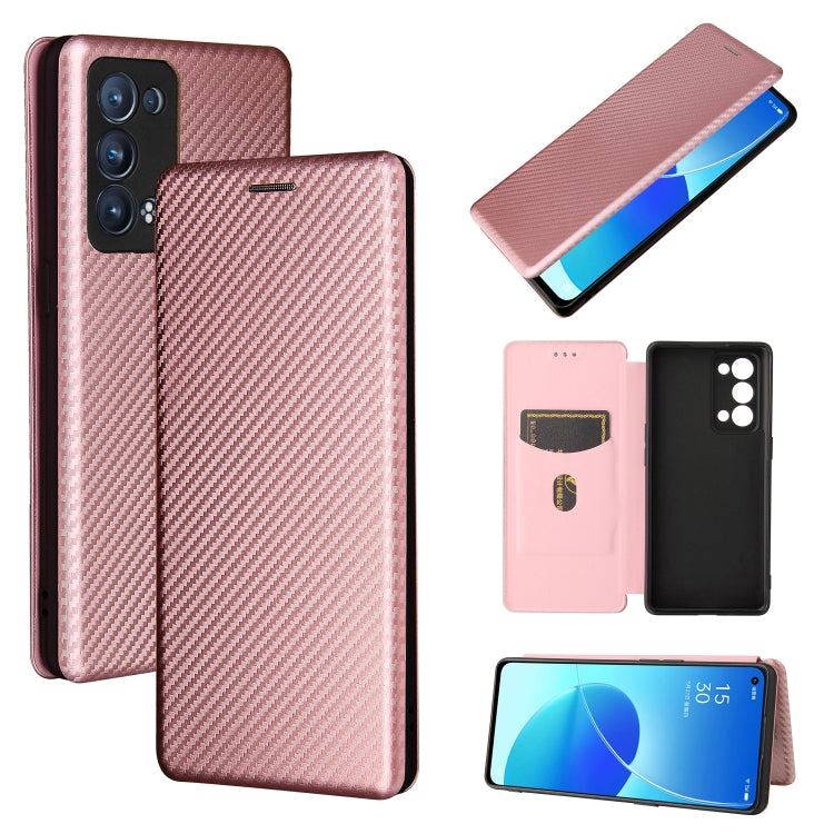 Struttura in fibra di carbonio Flip orizzontale magnetico Custodia in pelle TPU + PC + PU con slot per schede, For OPPO Reno6 Pro+ 5G, For OPPO Reno6, For TCL 20 SE, For Google Pixel 6 Pro