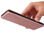 Struttura in fibra di carbonio Flip orizzontale magnetico Custodia in pelle TPU + PC + PU con slot per schede, For OPPO Reno6 Pro+ 5G, For OPPO Reno6, For TCL 20 SE, For Google Pixel 6 Pro