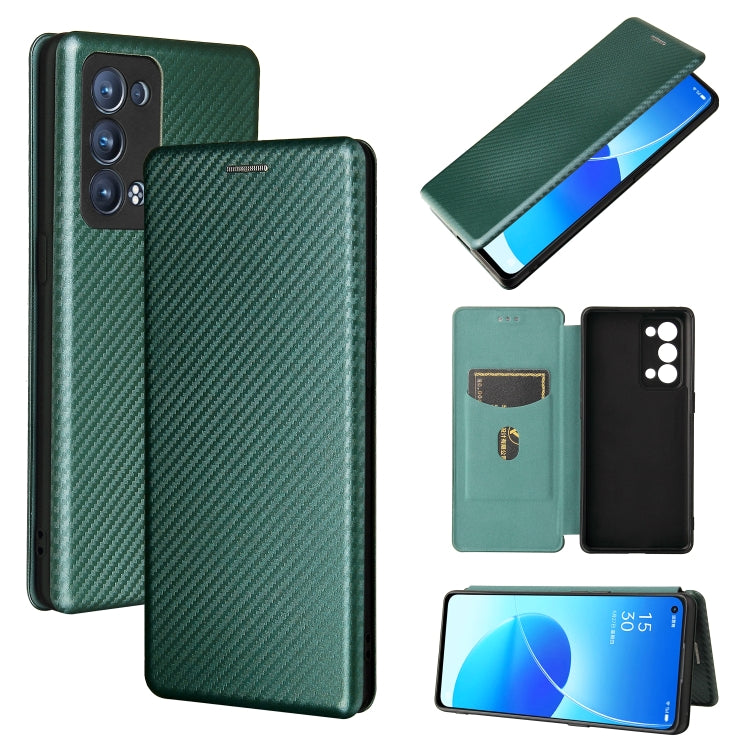 Struttura in fibra di carbonio Flip orizzontale magnetico Custodia in pelle TPU + PC + PU con slot per schede, For OPPO Reno6 Pro+ 5G, For OPPO Reno6, For TCL 20 SE, For Google Pixel 6 Pro