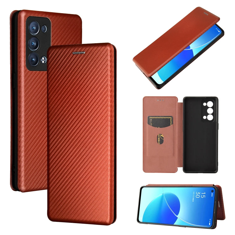 Struttura in fibra di carbonio Flip orizzontale magnetico Custodia in pelle TPU + PC + PU con slot per schede, For OPPO Reno6 Pro+ 5G, For OPPO Reno6, For TCL 20 SE, For Google Pixel 6 Pro