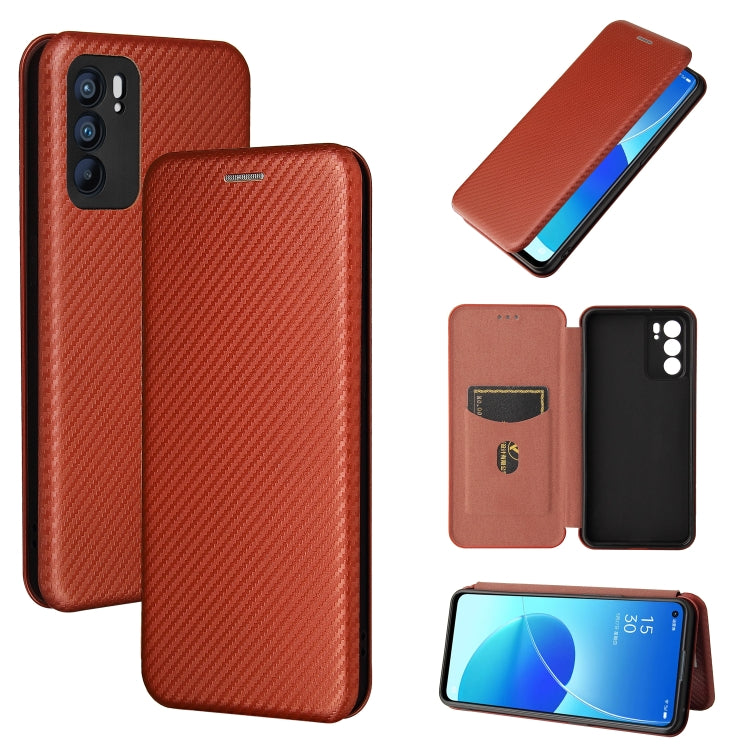 Struttura in fibra di carbonio Flip orizzontale magnetico Custodia in pelle TPU + PC + PU con slot per schede, For OPPO Reno6 Pro+ 5G, For OPPO Reno6, For TCL 20 SE, For Google Pixel 6 Pro