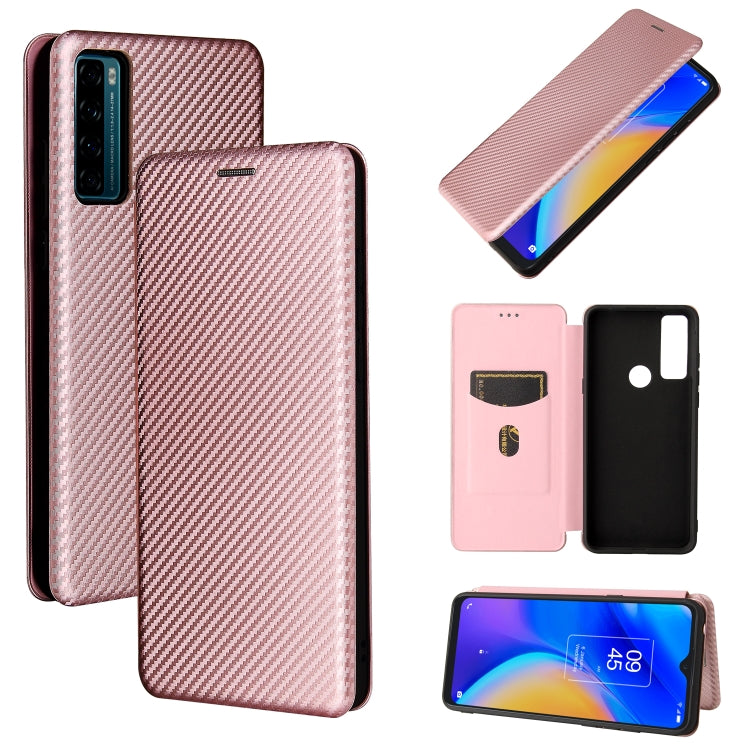 Struttura in fibra di carbonio Flip orizzontale magnetico Custodia in pelle TPU + PC + PU con slot per schede, For OPPO Reno6 Pro+ 5G, For OPPO Reno6, For TCL 20 SE, For Google Pixel 6 Pro