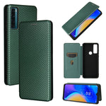 Struttura in fibra di carbonio Flip orizzontale magnetico Custodia in pelle TPU + PC + PU con slot per schede, For OPPO Reno6 Pro+ 5G, For OPPO Reno6, For TCL 20 SE, For Google Pixel 6 Pro