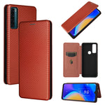 Struttura in fibra di carbonio Flip orizzontale magnetico Custodia in pelle TPU + PC + PU con slot per schede, For OPPO Reno6 Pro+ 5G, For OPPO Reno6, For TCL 20 SE, For Google Pixel 6 Pro