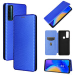 Struttura in fibra di carbonio Flip orizzontale magnetico Custodia in pelle TPU + PC + PU con slot per schede, For OPPO Reno6 Pro+ 5G, For OPPO Reno6, For TCL 20 SE, For Google Pixel 6 Pro