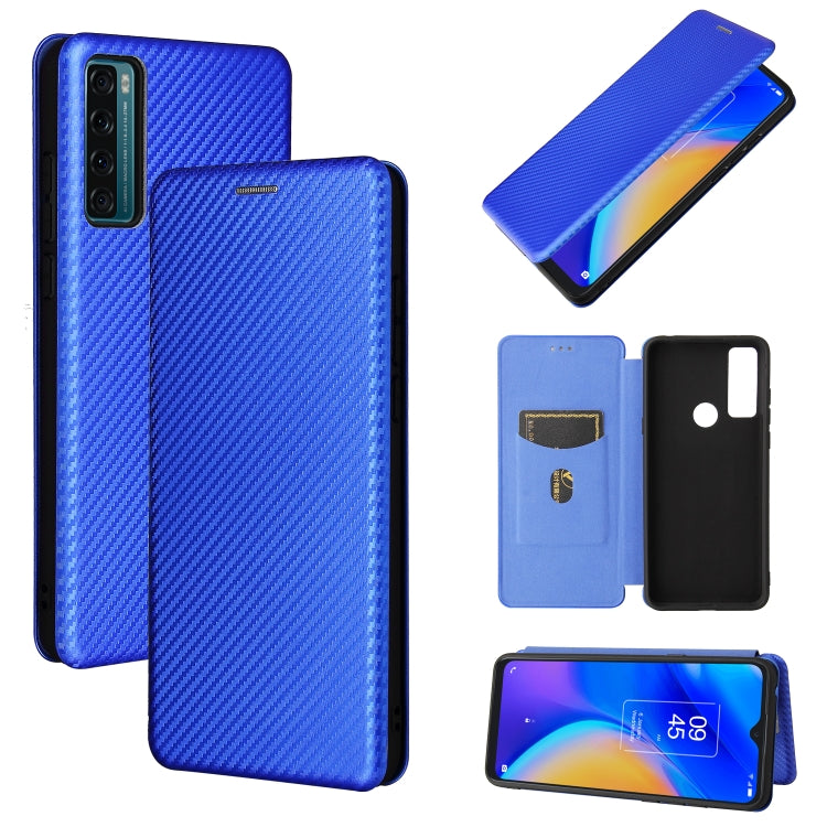 Struttura in fibra di carbonio Flip orizzontale magnetico Custodia in pelle TPU + PC + PU con slot per schede, For OPPO Reno6 Pro+ 5G, For OPPO Reno6, For TCL 20 SE, For Google Pixel 6 Pro