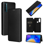 Struttura in fibra di carbonio Flip orizzontale magnetico Custodia in pelle TPU + PC + PU con slot per schede, For OPPO Reno6 Pro+ 5G, For OPPO Reno6, For TCL 20 SE, For Google Pixel 6 Pro