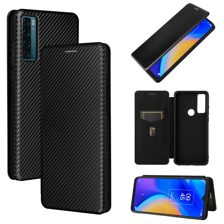 Struttura in fibra di carbonio Flip orizzontale magnetico Custodia in pelle TPU + PC + PU con slot per schede, For OPPO Reno6 Pro+ 5G, For OPPO Reno6, For TCL 20 SE, For Google Pixel 6 Pro
