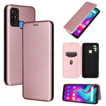 Struttura in fibra di carbonio Flip orizzontale magnetico Custodia in pelle TPU + PC + PU con slot per schede, For Doogee X96 Pro