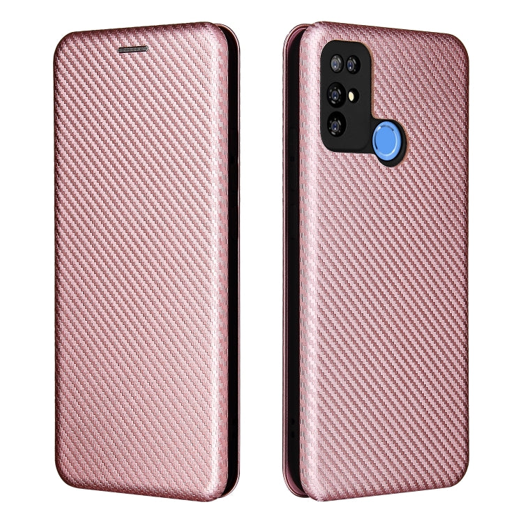 Struttura in fibra di carbonio Flip orizzontale magnetico Custodia in pelle TPU + PC + PU con slot per schede, For Doogee X96 Pro