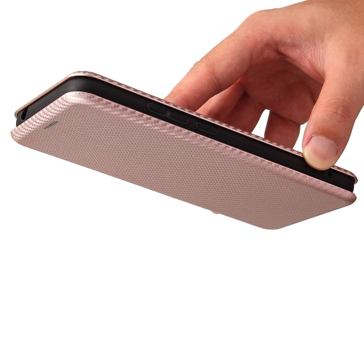 Struttura in fibra di carbonio Flip orizzontale magnetico Custodia in pelle TPU + PC + PU con slot per schede, For Doogee X96 Pro