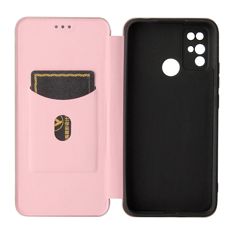 Struttura in fibra di carbonio Flip orizzontale magnetico Custodia in pelle TPU + PC + PU con slot per schede, For Doogee X96 Pro