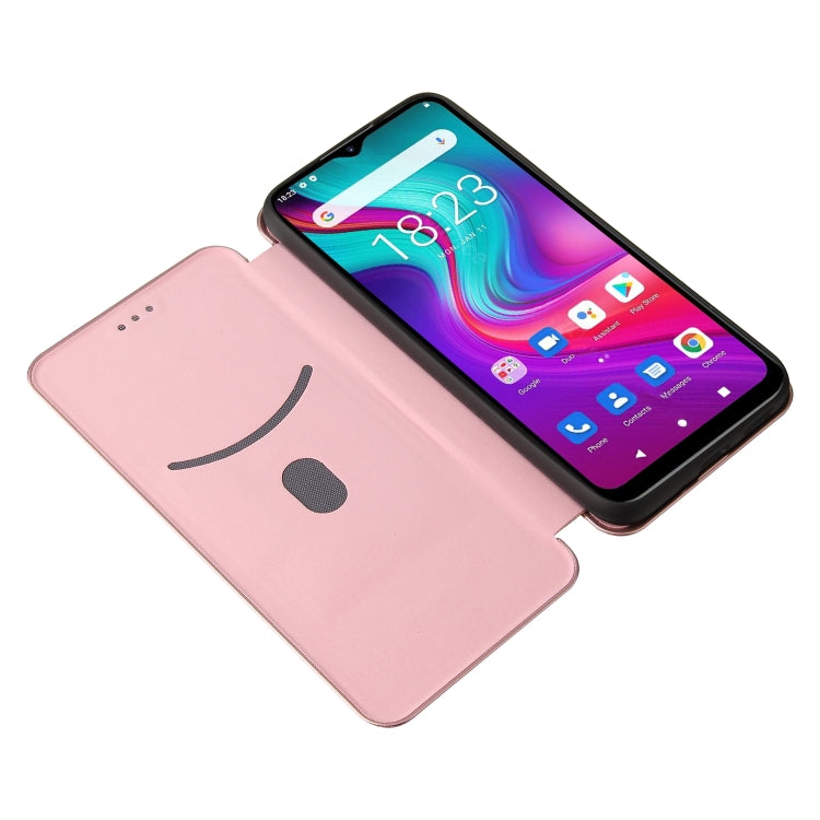 Struttura in fibra di carbonio Flip orizzontale magnetico Custodia in pelle TPU + PC + PU con slot per schede, For Doogee X96 Pro
