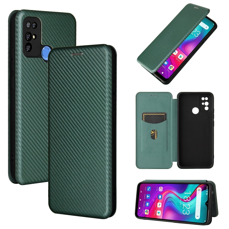 Struttura in fibra di carbonio Flip orizzontale magnetico Custodia in pelle TPU + PC + PU con slot per schede, For Doogee X96 Pro