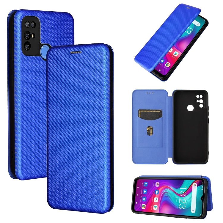 Struttura in fibra di carbonio Flip orizzontale magnetico Custodia in pelle TPU + PC + PU con slot per schede, For Doogee X96 Pro