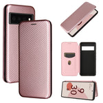 Struttura in fibra di carbonio Flip orizzontale magnetico Custodia in pelle TPU + PC + PU con slot per schede, For OPPO Reno6 Pro+ 5G, For OPPO Reno6, For TCL 20 SE, For Google Pixel 6 Pro