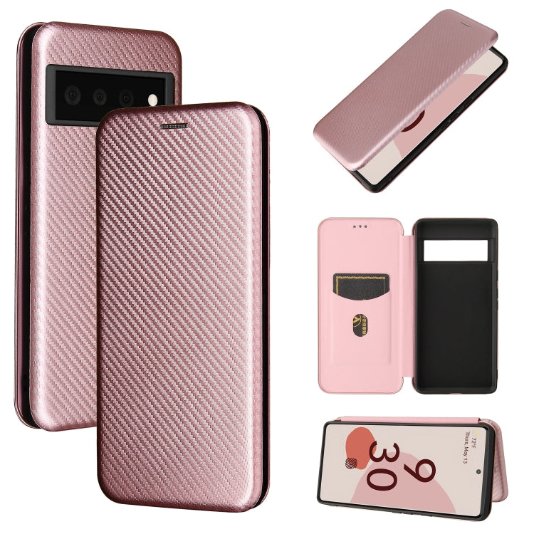 Struttura in fibra di carbonio Flip orizzontale magnetico Custodia in pelle TPU + PC + PU con slot per schede, For OPPO Reno6 Pro+ 5G, For OPPO Reno6, For TCL 20 SE, For Google Pixel 6 Pro