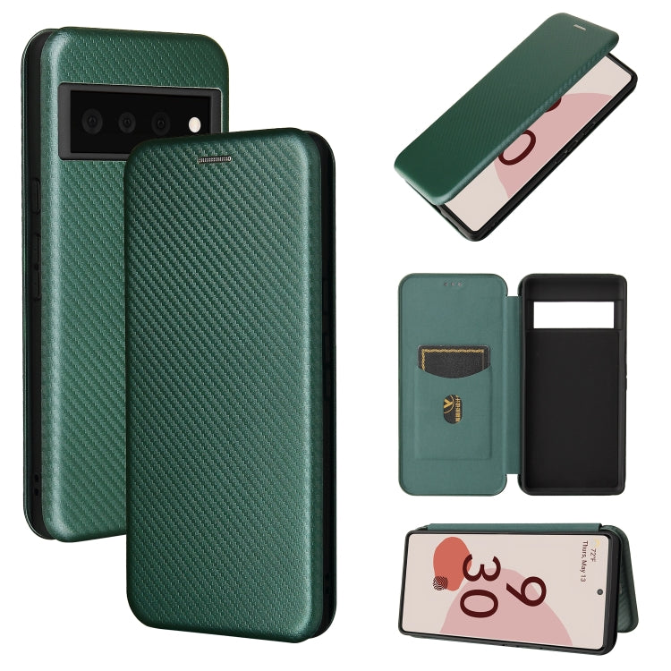 Struttura in fibra di carbonio Flip orizzontale magnetico Custodia in pelle TPU + PC + PU con slot per schede, For OPPO Reno6 Pro+ 5G, For OPPO Reno6, For TCL 20 SE, For Google Pixel 6 Pro