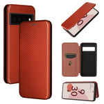 Struttura in fibra di carbonio Flip orizzontale magnetico Custodia in pelle TPU + PC + PU con slot per schede, For OPPO Reno6 Pro+ 5G, For OPPO Reno6, For TCL 20 SE, For Google Pixel 6 Pro