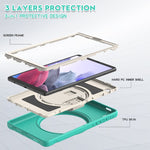 Custodia protettiva per PC + TPU con rotazione a 360 gradi con supporto e cinturino, For Samsung Galaxy A7 Lite T220 / T225