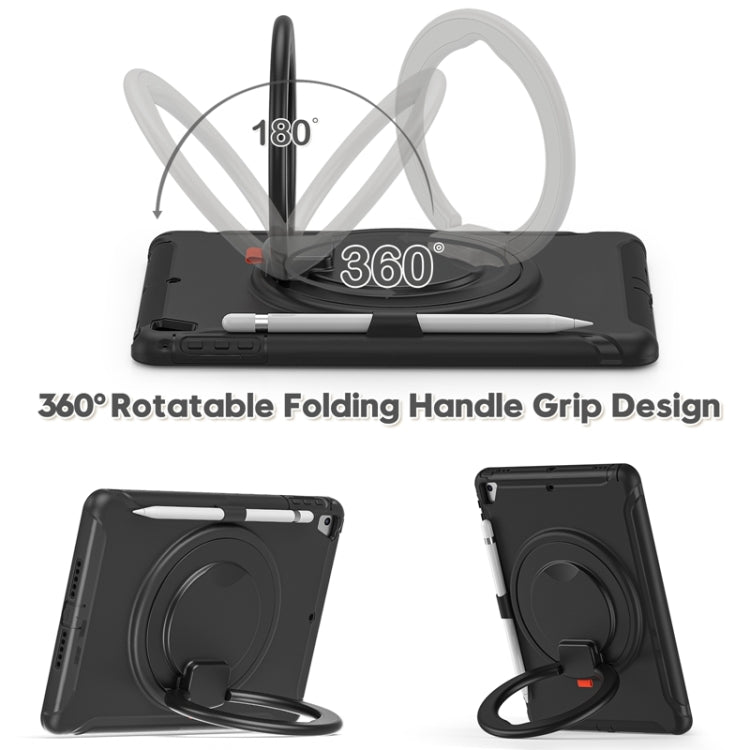 Custodia protettiva antiurto in silicone + PC con supporto per impugnatura pieghevole con rotazione a 360 gradi e slot per penna, For iPad 9.7 2018 / 2017 / Air 2 / Pro 9.7, ForiPad 9.7 2018 / 2017 / Air 2 / Pro 9.7