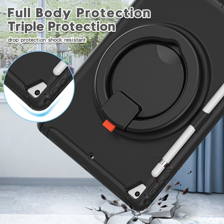 Custodia protettiva antiurto in silicone + PC con supporto per impugnatura pieghevole con rotazione a 360 gradi e slot per penna, For iPad 9.7 2018 / 2017 / Air 2 / Pro 9.7, ForiPad 9.7 2018 / 2017 / Air 2 / Pro 9.7