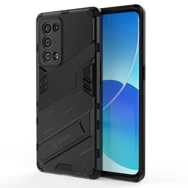 Punk Armor 2 in 1 PC + custodia antiurto in TPU con supporto invisibile, For OPPO Reno6 Pro+ 5G