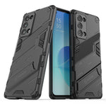 Punk Armor 2 in 1 PC + custodia antiurto in TPU con supporto invisibile, For OPPO Reno6 Pro+ 5G