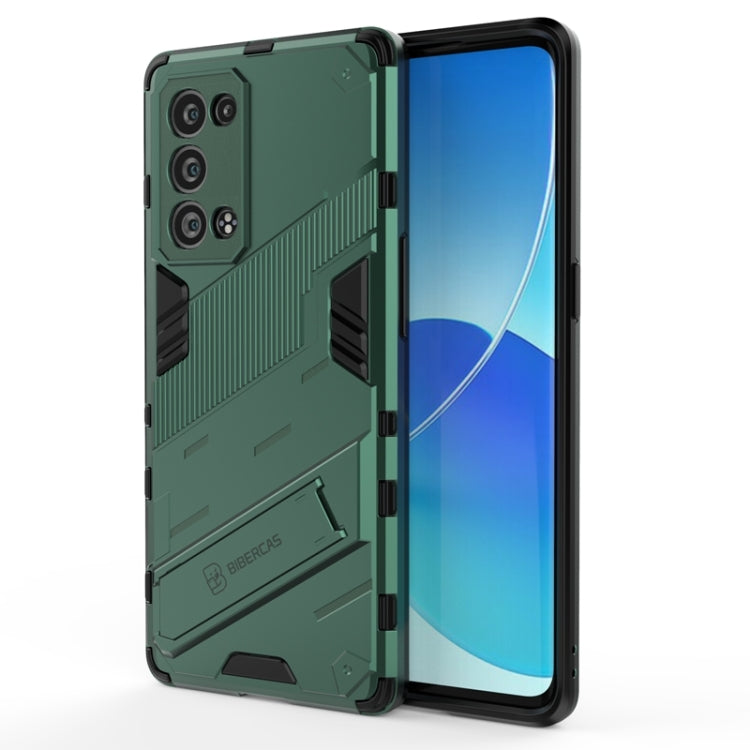 Punk Armor 2 in 1 PC + custodia antiurto in TPU con supporto invisibile, For OPPO Reno6 Pro+ 5G