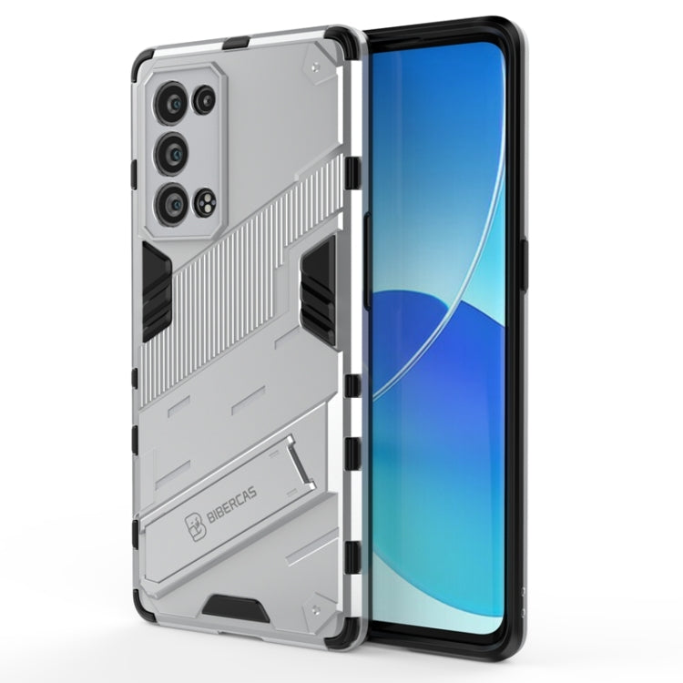 Punk Armor 2 in 1 PC + custodia antiurto in TPU con supporto invisibile, For OPPO Reno6 Pro+ 5G
