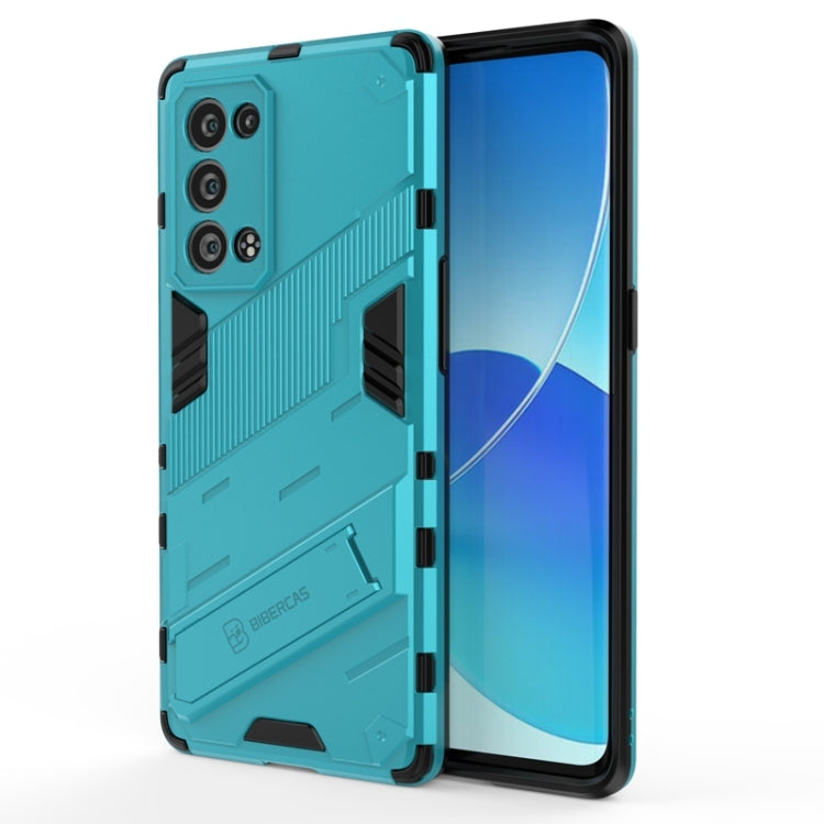 Punk Armor 2 in 1 PC + custodia antiurto in TPU con supporto invisibile, For OPPO Reno6 Pro+ 5G