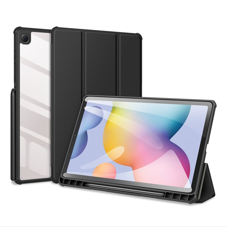 DUX DUCIS TOBY Series Antiskid PU Leather + PC + TPU Custodia a ribalta orizzontale con supporto e slot per penna e funzione Sleep / Wake-up, For Samsung Galaxy Tab S8+ / Tab S8 Plus /  Tab S7 FE / Tab S7+, For Samsung Galaxy Tab S6 Lite